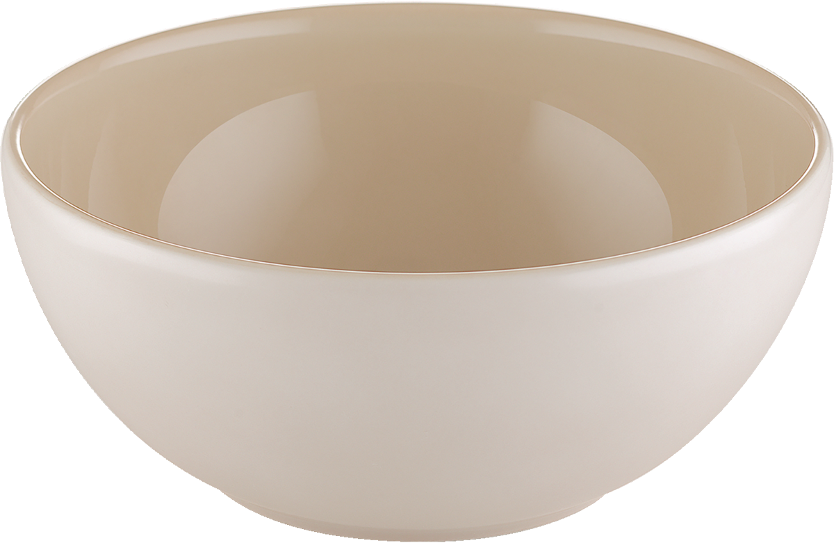 Beige Schüssel, runde Form.