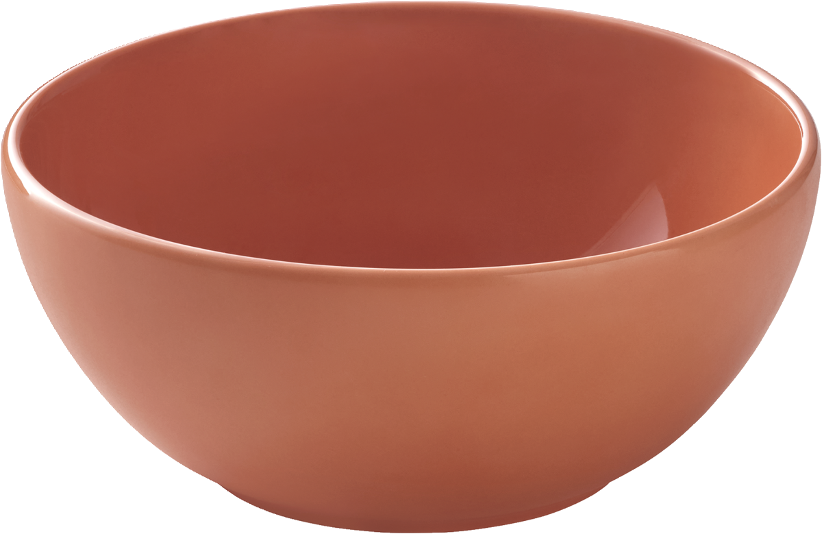 Orange Schüssel, runde Form.