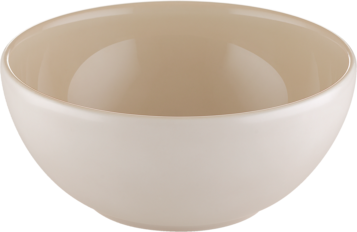 Beige Schüssel, runde Form.
