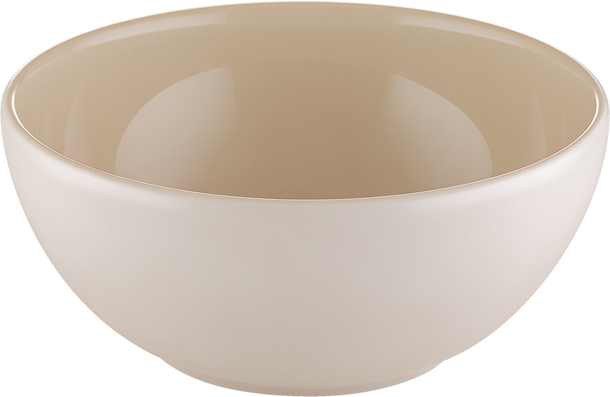 Beige Schüssel, runde Form.
