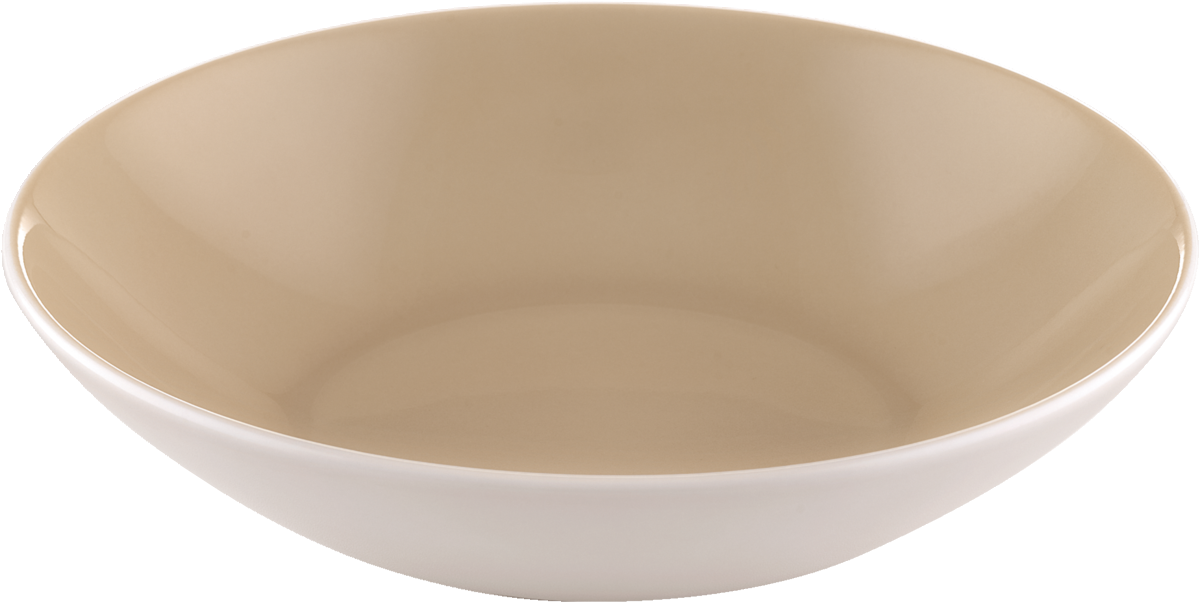 Beige tiefer Teller, 18 cm.