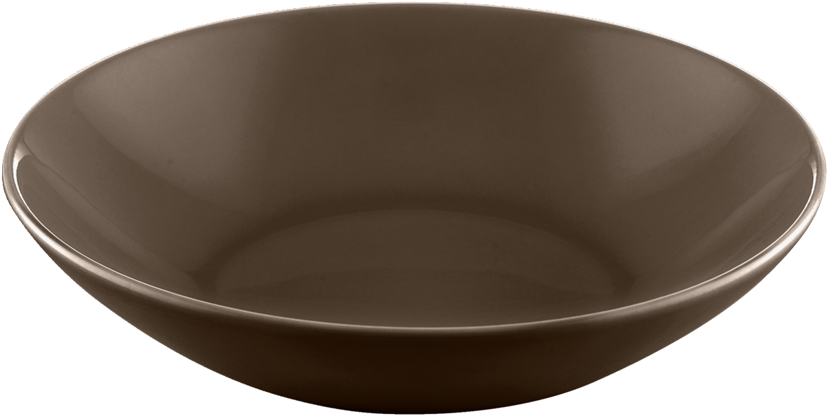 Brauner tiefer Teller, 18cm.