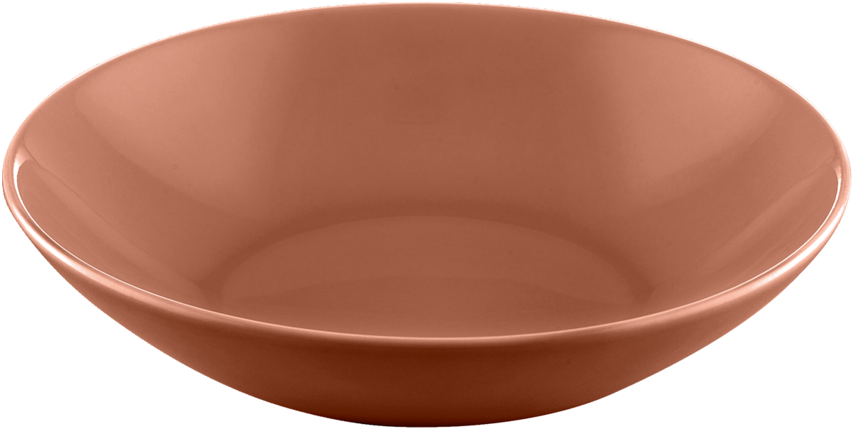 Orangefarbener tiefer Teller, 18cm.