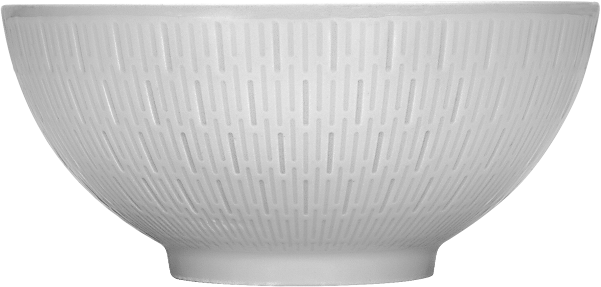 Weiße Schüssel mit Muster.
