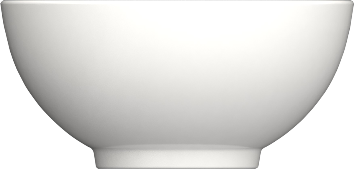 Weiße Schüssel auf weißem Hintergrund.
