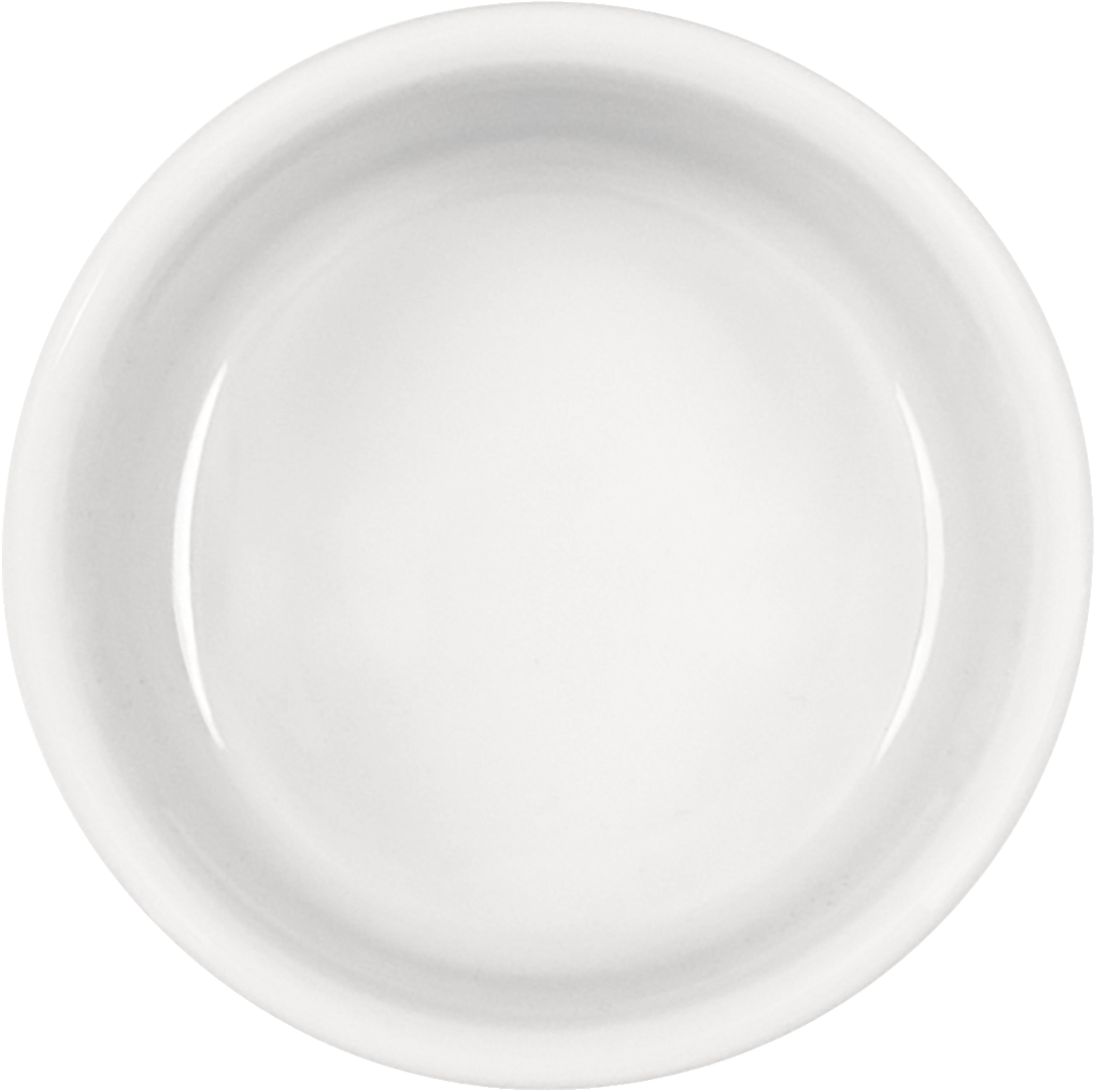 Weißer Porzellan-Ramekin, geriffelt.