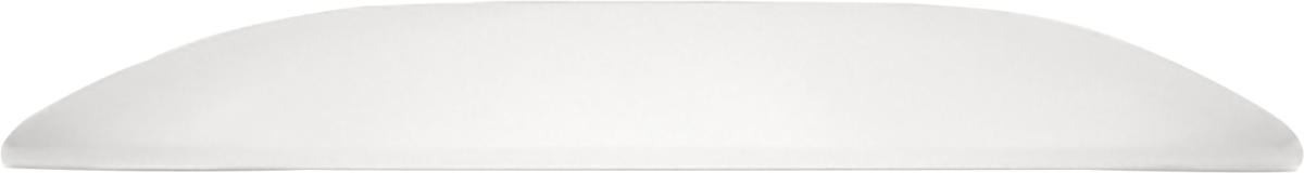 Weißer, ovaler Porzellanteller, minimalistisch.