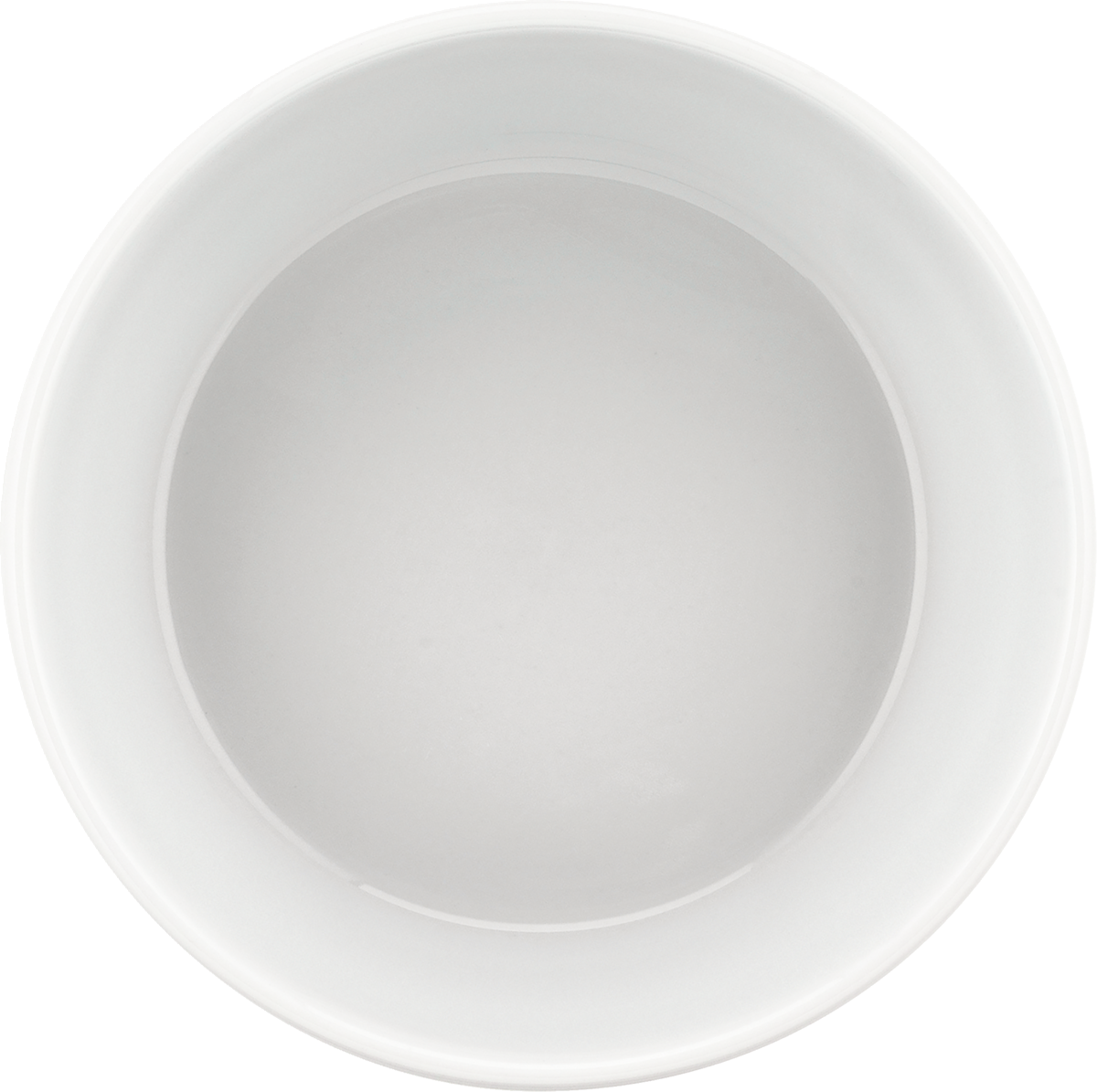 Weiße Porzellanschale, schlichtes Design.
