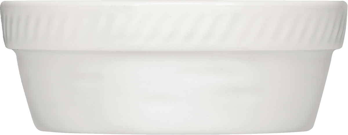 Weiße Porzellanschale, schlichtes Design.
