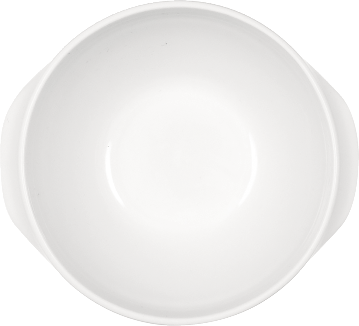 Weiße Porzellanschale, schlichtes Design.