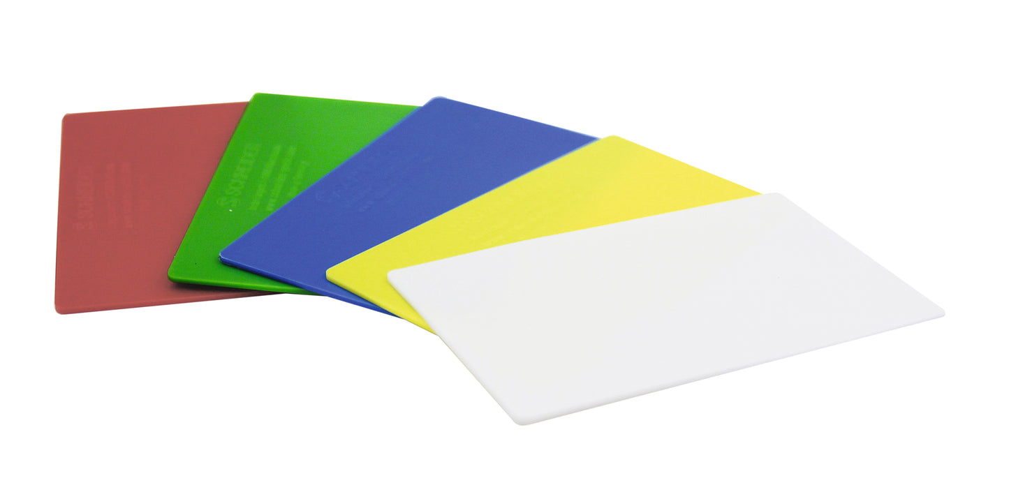 Bunte Kunststoffkarten für Gastronomie.