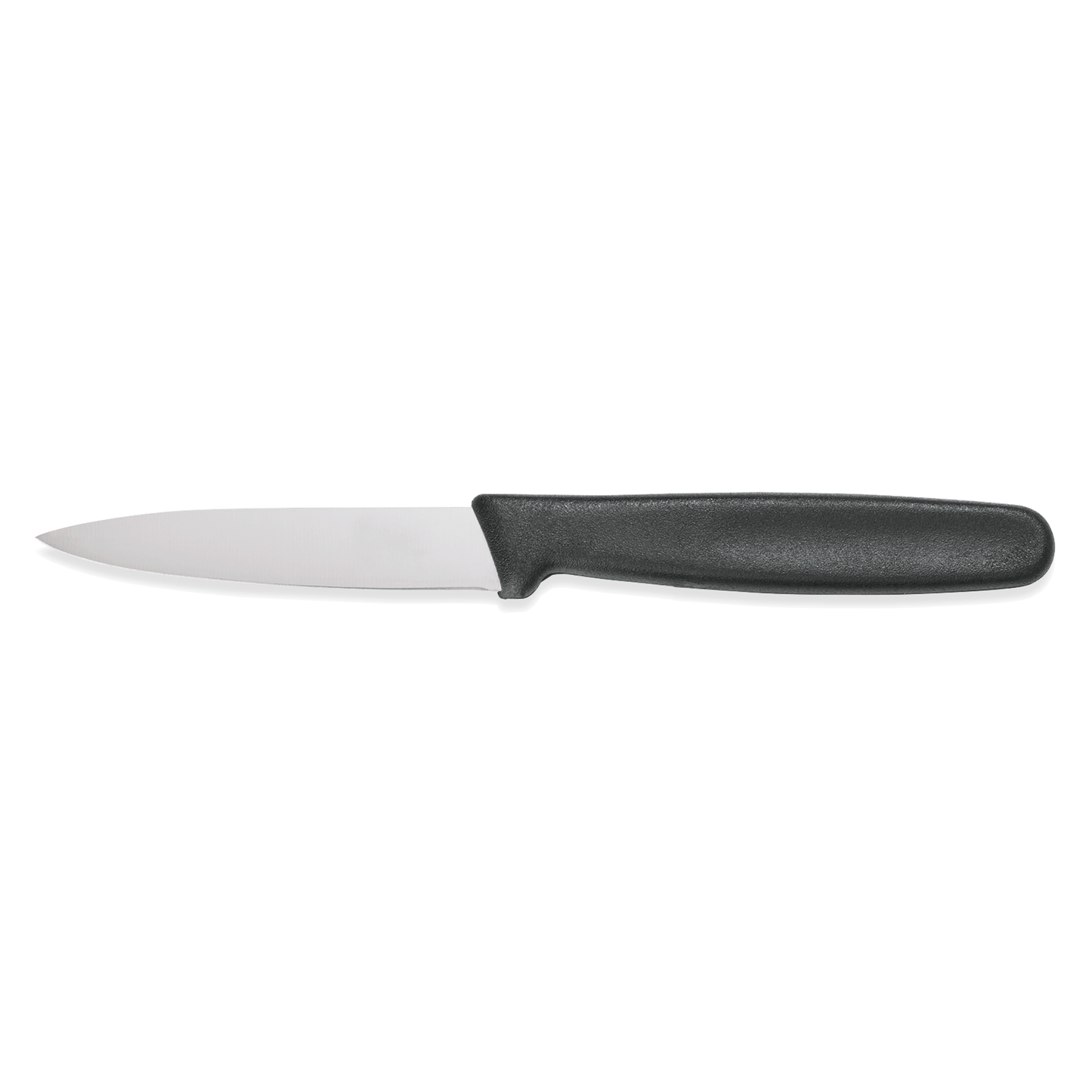 Schwarzes Messer mit Kunststoffgriff.