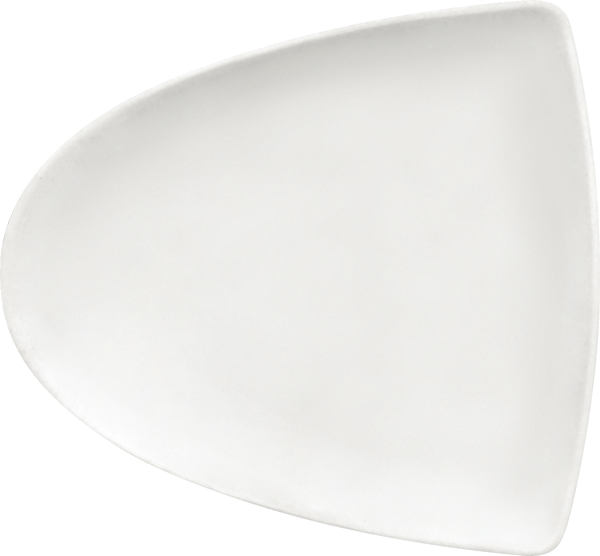 Weiße ovale Servierplatte seitlich.