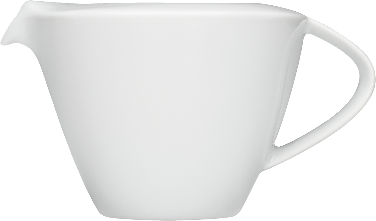Weißer Porzellan-Milchkännchen.