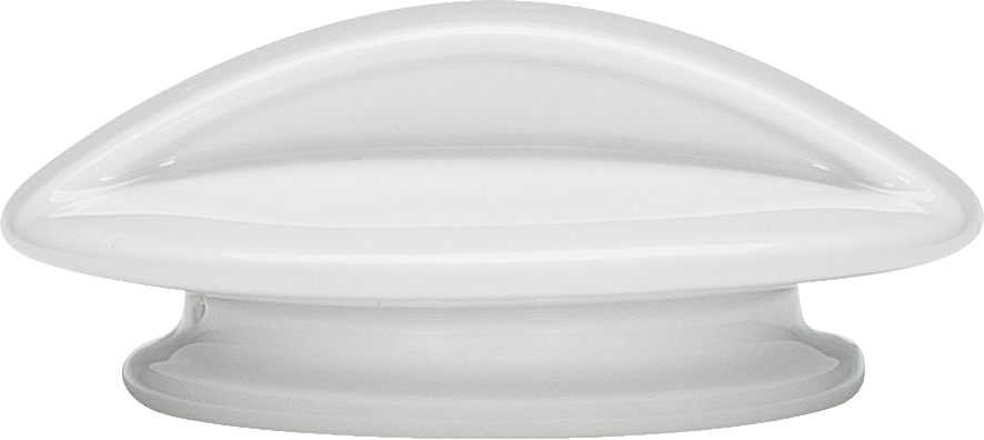 Weißer Porzellan-Deckel für Gastronomie.