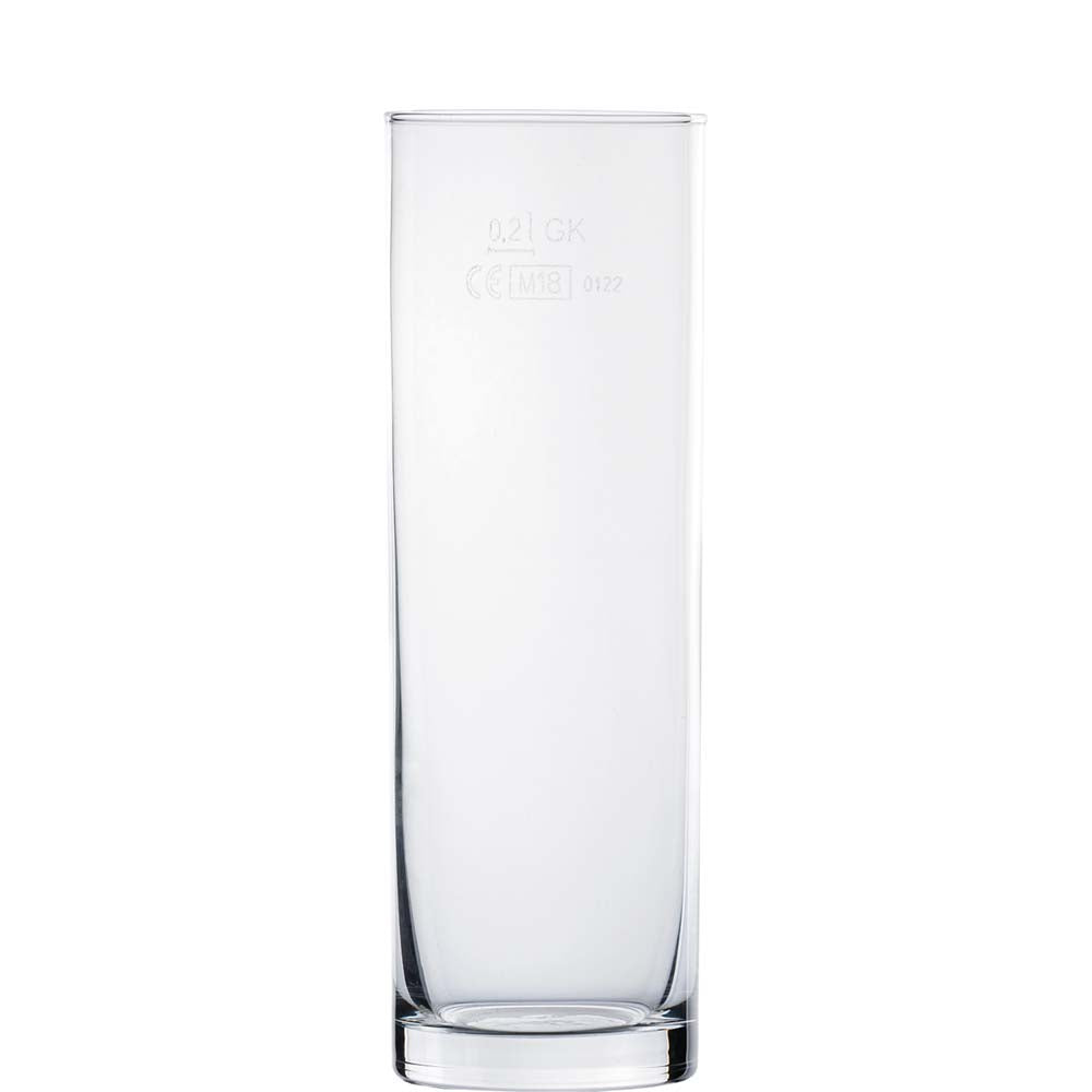 Leeres Glas mit Eichstrich.