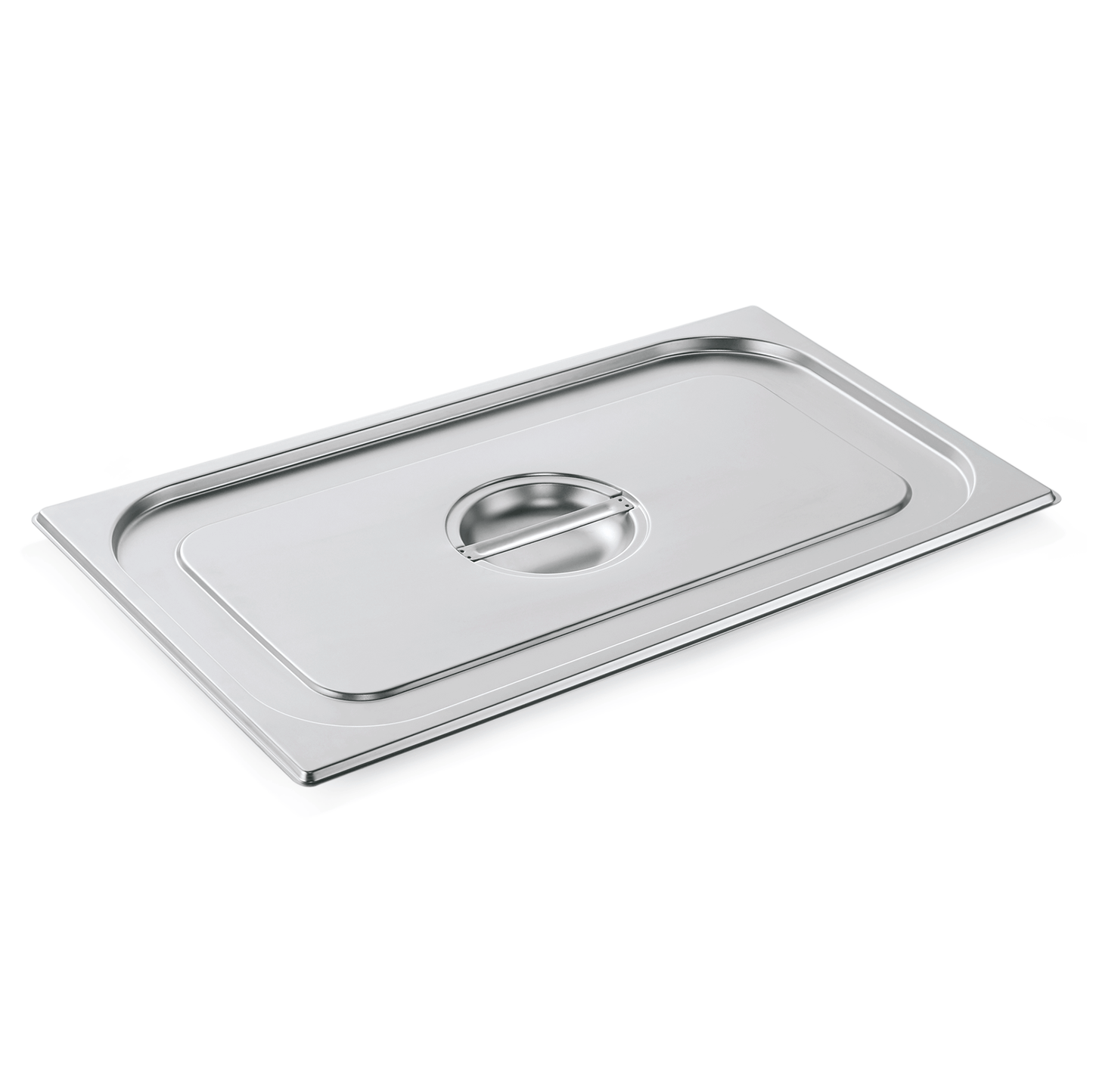Edelstahl-Gastronorm-Deckel mit Griff.