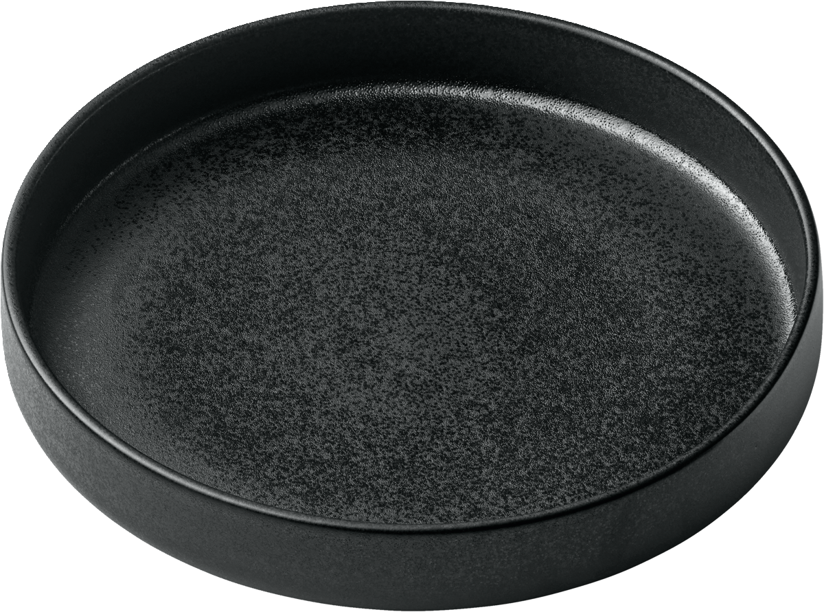 Schwarzer tiefer Teller, 24cm.