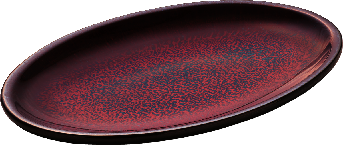 Roter Teller mit Textur.