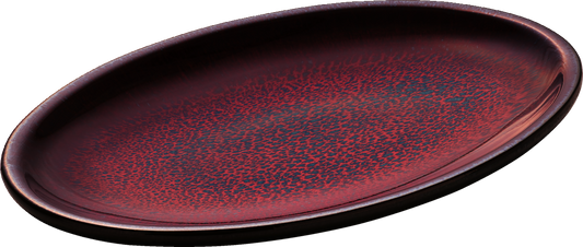 Roter Teller mit Textur.