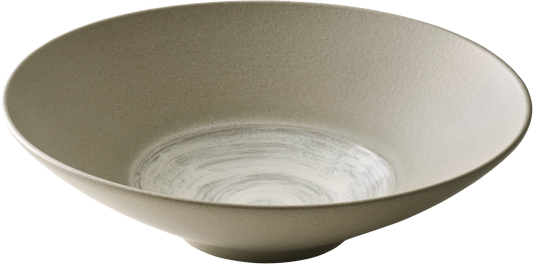 Beige Schüssel mit Muster.