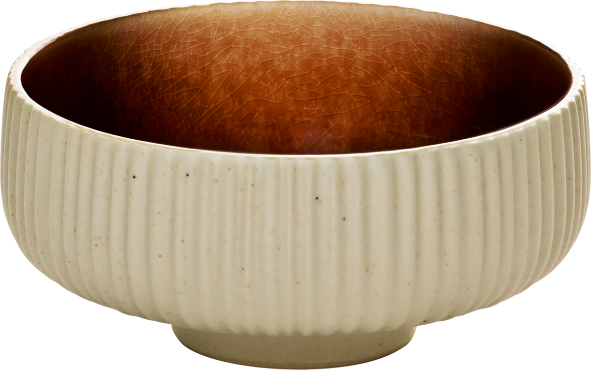 Keramikschale mit geriffelter Oberfläche.