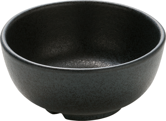 Schwarze Schale aus Keramik.