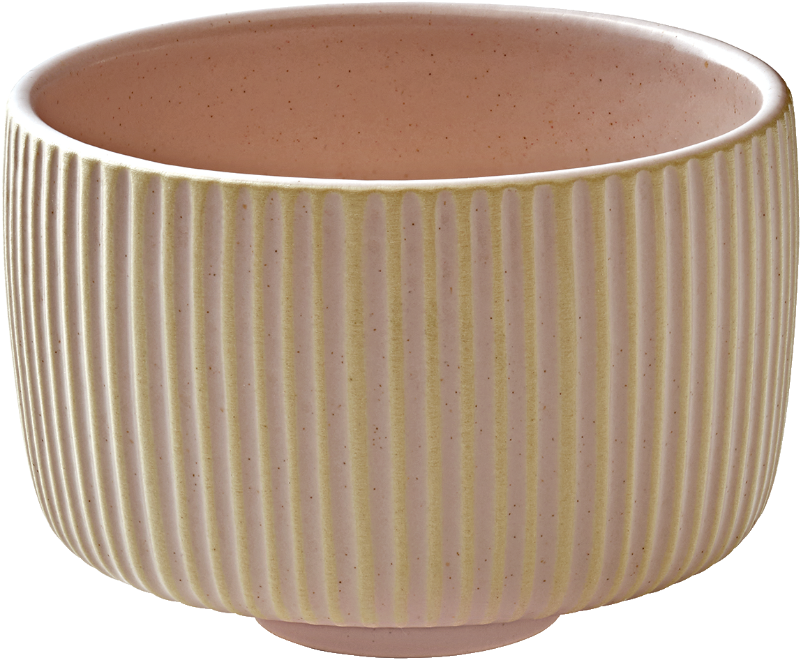 Rosa Cappuccino-Tasse mit Relief.