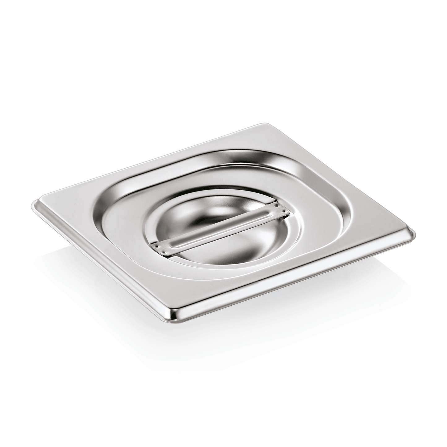 Edelstahl-Gastronorm-Behälterdeckel, quadratisch.