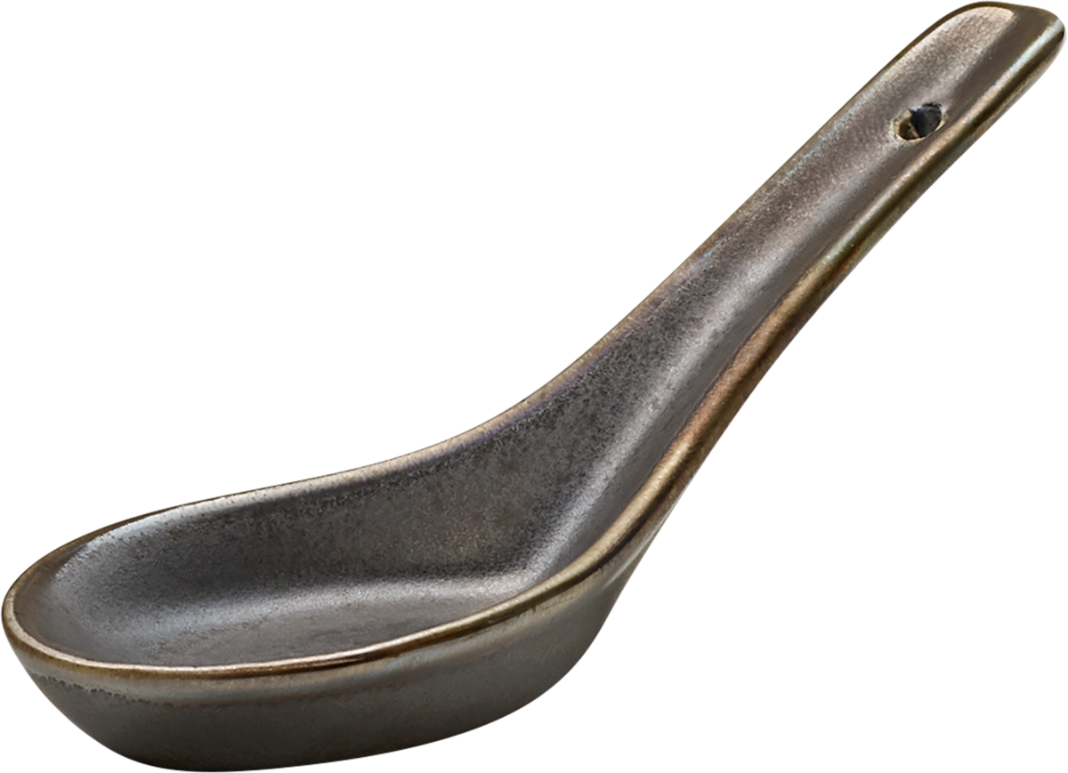 Keramiklöffel in dunklem Design.