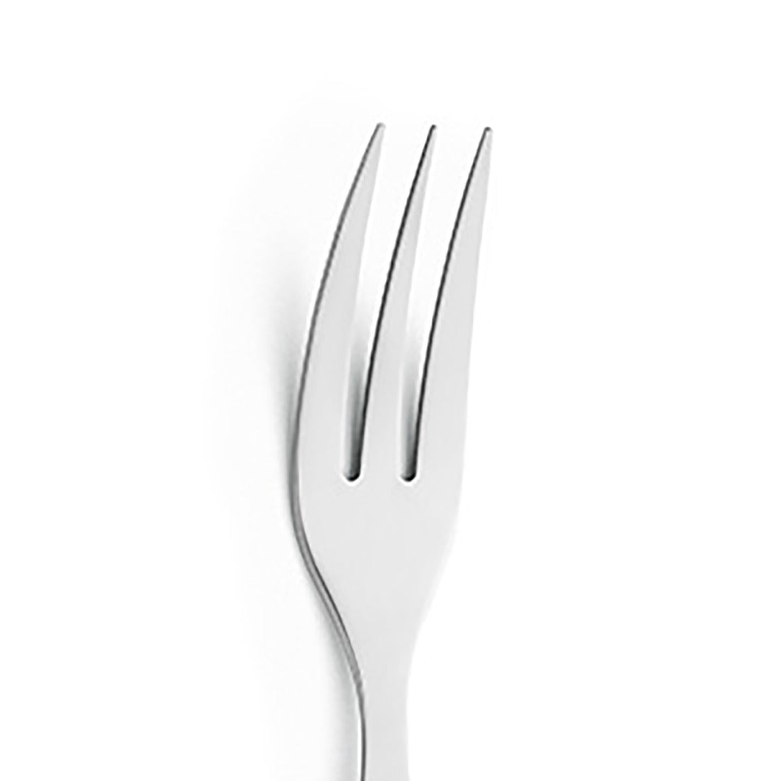 Silberne Gabel mit drei Zinken.