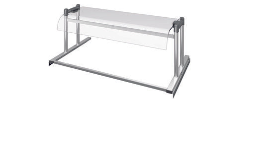 Buffetaufsatz mit Glasabdeckung.