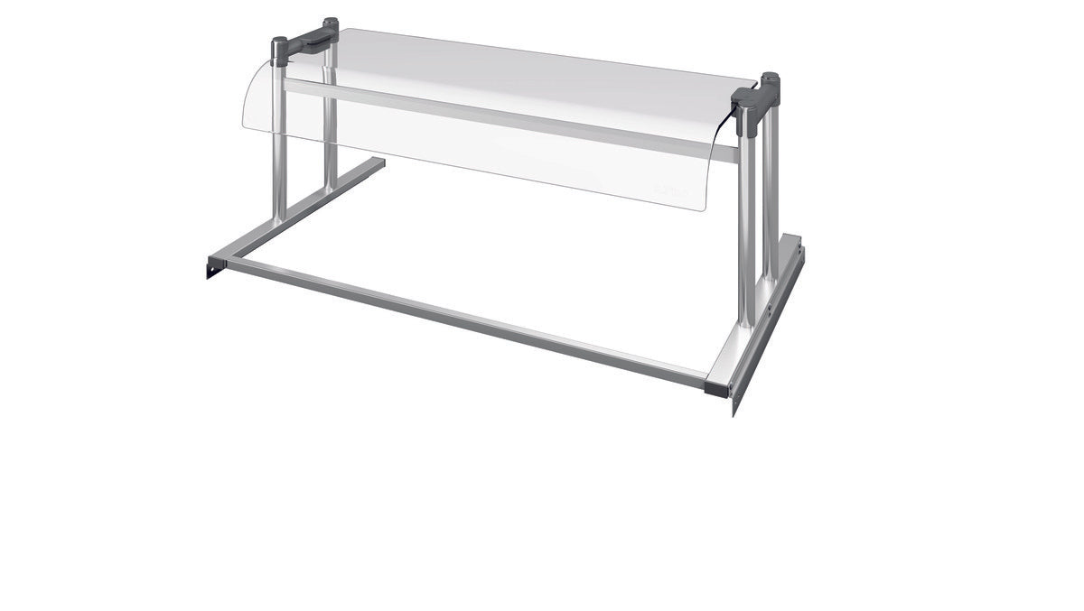 Buffetaufsatz mit Glasabdeckung.