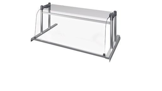 Buffetaufsatz aus Glas und Metall.