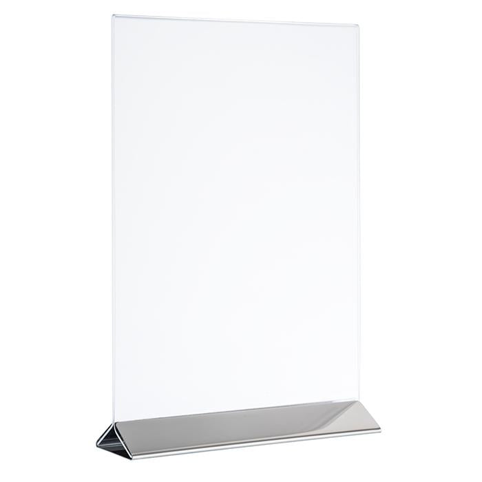 Transparenter Speisekartenhalter aus Acryl.