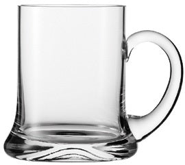 Glasbierkrug mit Henkel, leer.