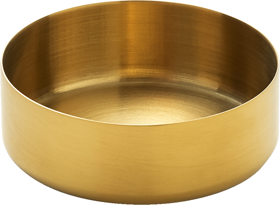 Goldene Metallschale für Gastronomie.