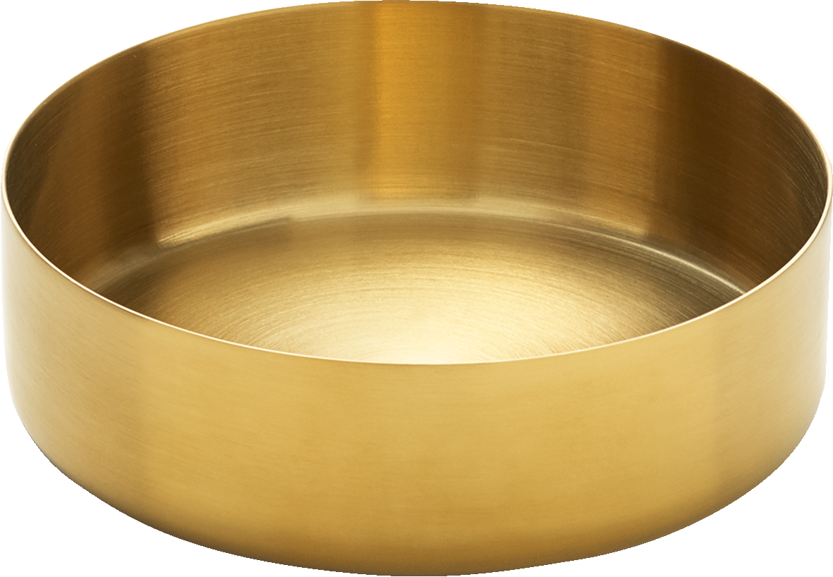 Goldene Metallschale für Gastronomie.
