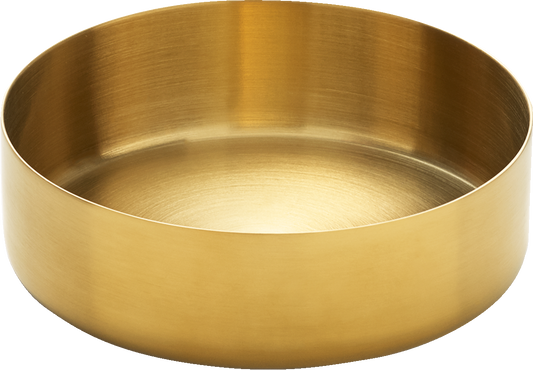Goldene Metallschale für Gastronomie.