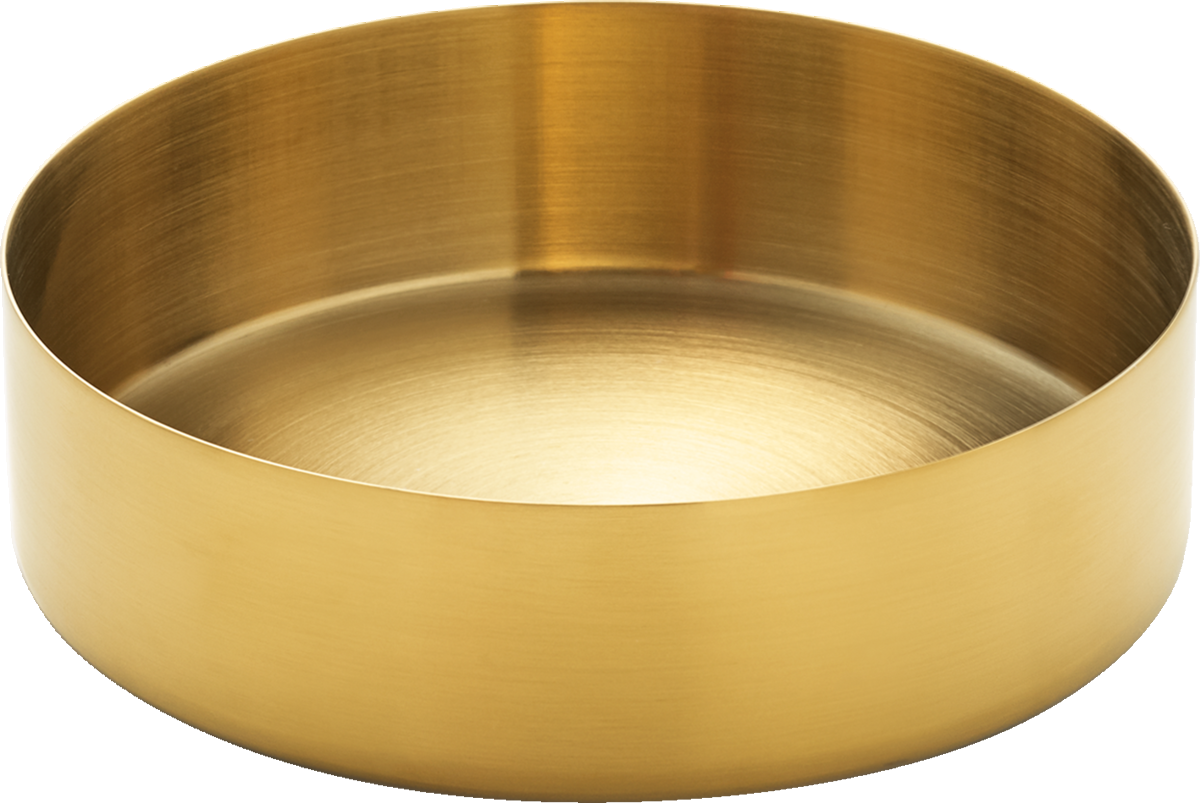 Goldene Metallschale für Gastronomie.