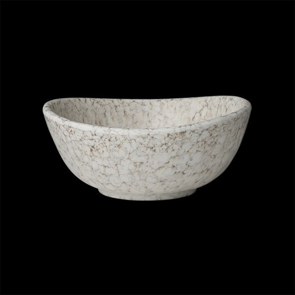 Keramikschale mit marmoriertem Muster.