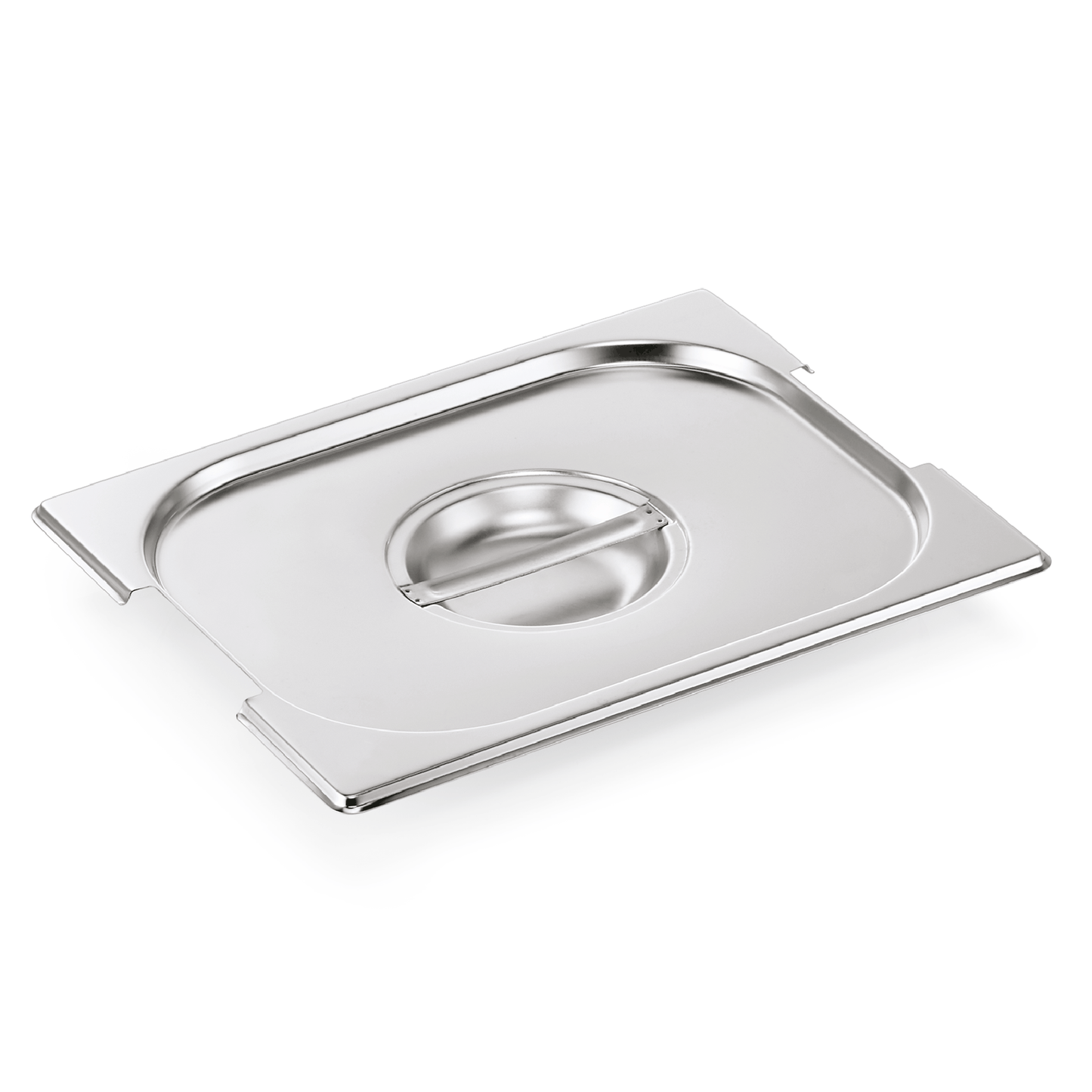 Edelstahl-Gastronorm-Deckel mit Griff.