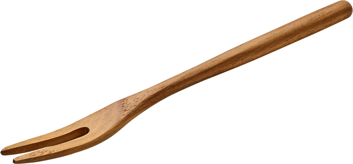Holzgabel mit zwei Zinken.