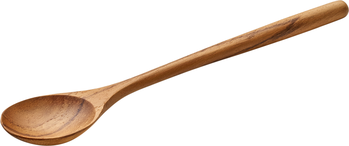 Holzlöffel auf weißem Hintergrund.