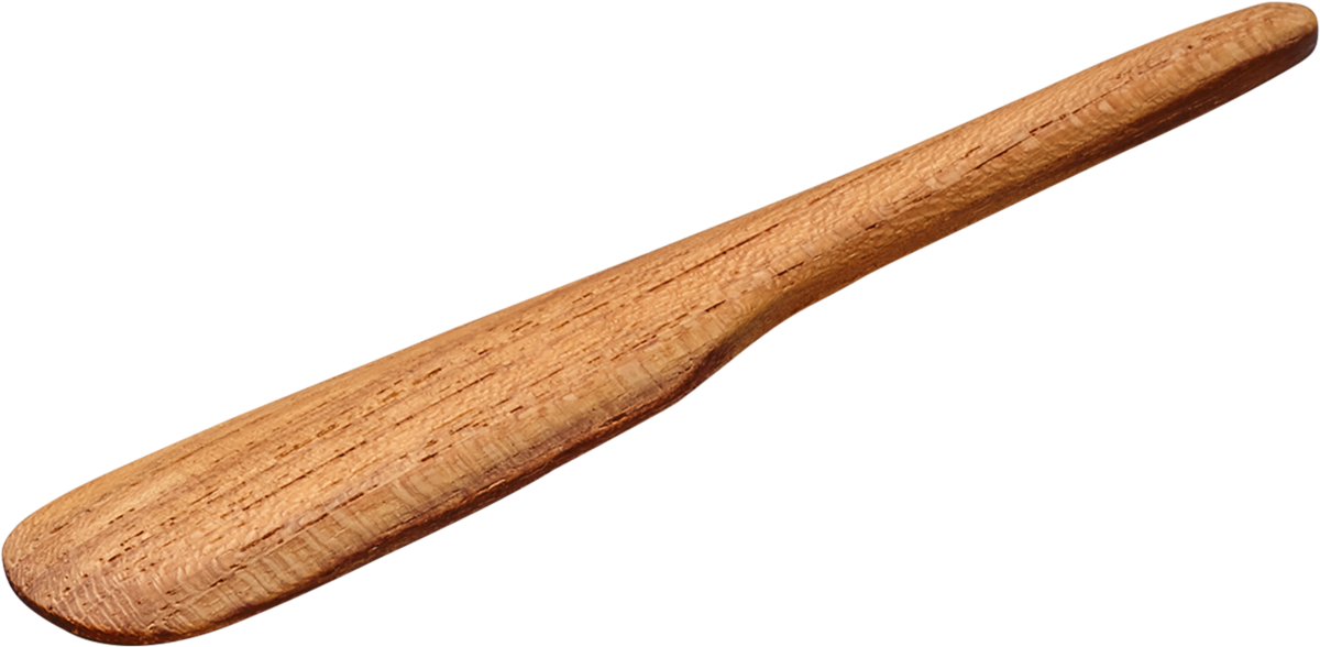 Holzbuttermesser auf weißem Hintergrund.