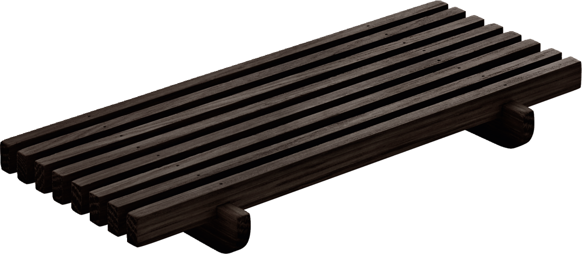Holztablett mit Streben-Design.