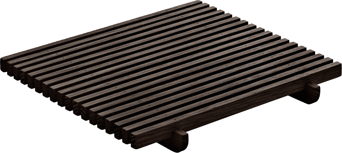 Holztablett mit Gitterdesign.
