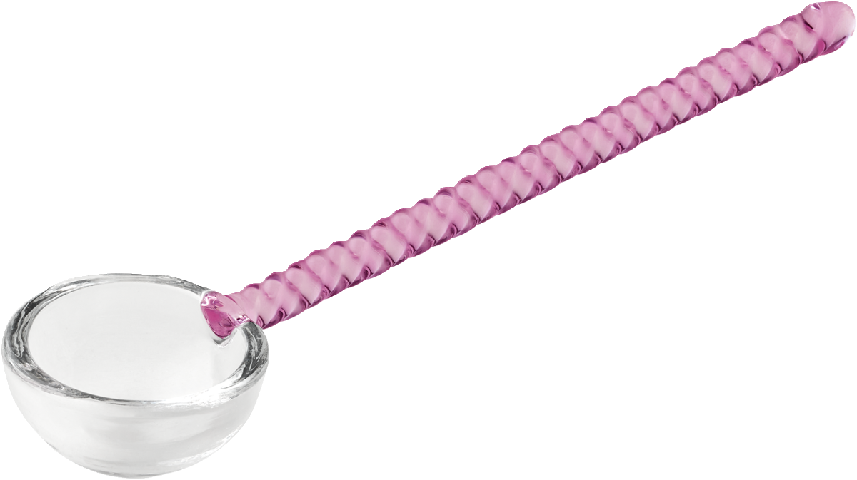 Löffel mit rosa Griffmuster