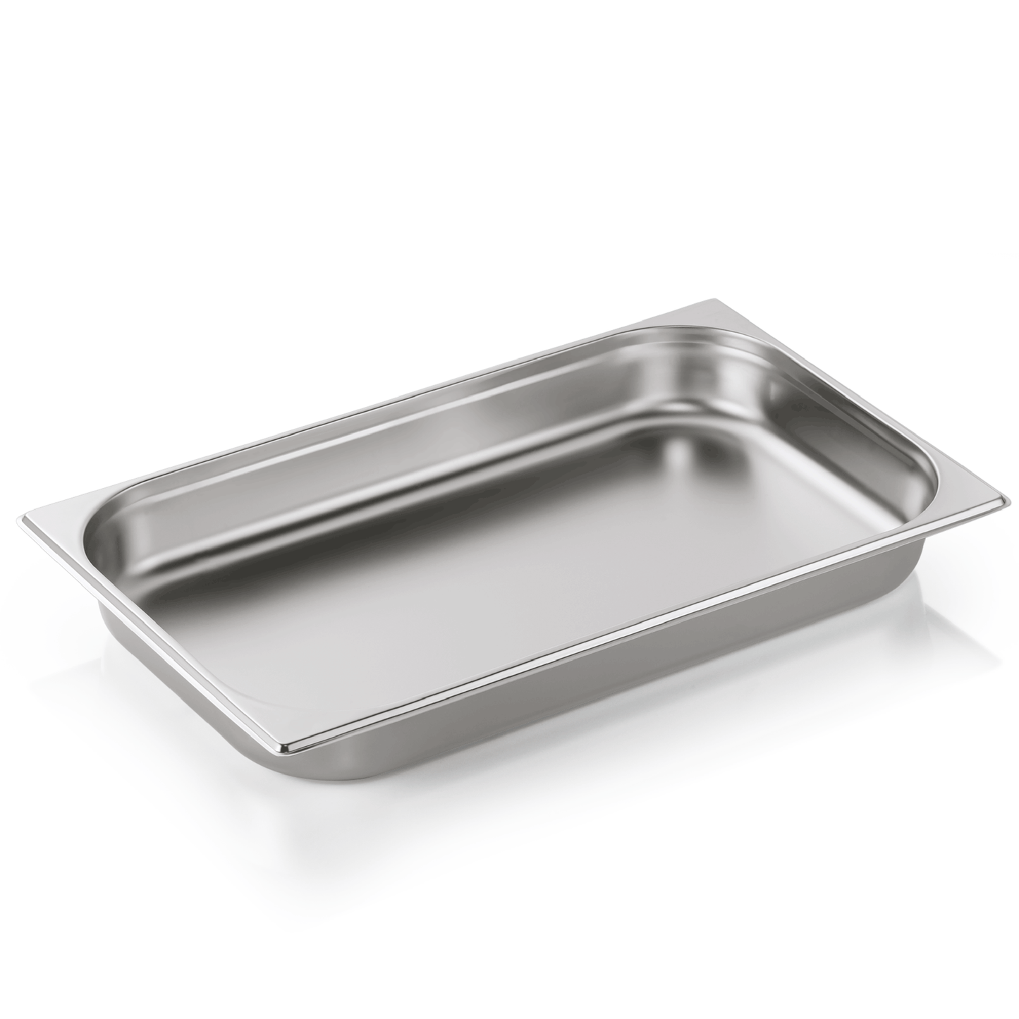 Edelstahl-Gastronormbehälter für Küche.