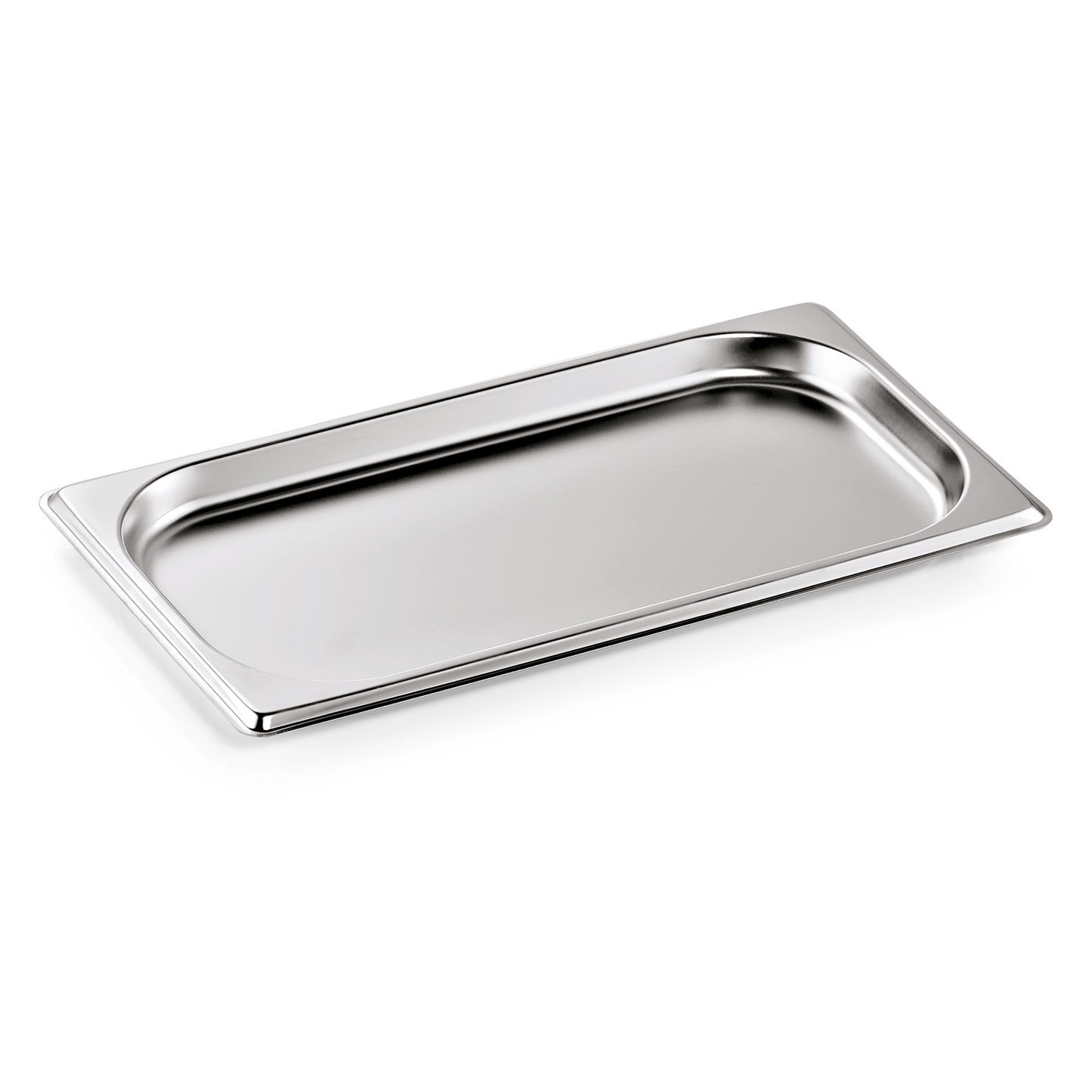 Edelstahl-Gastronormbehälter mit Deckel.